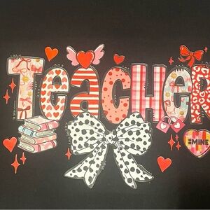 Gildan Black Long Sleeve Tee with Colorful Teacher Design